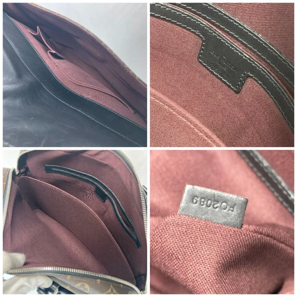LOUIS VUITTON M56719 MonogramMacassar Soft briefcase Bag Hand Bag Document